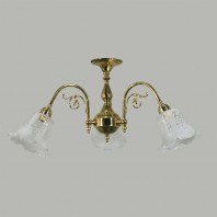 Lighting Inspiration-Victoriana 3/LT Flush Brass With - 5008 FROST ETCHED 29mm